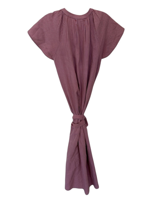 XiRENA Size XS Orange & Purple Cotton Blend Short Sleeve Striped Belted Dress Orange & Purple / XS