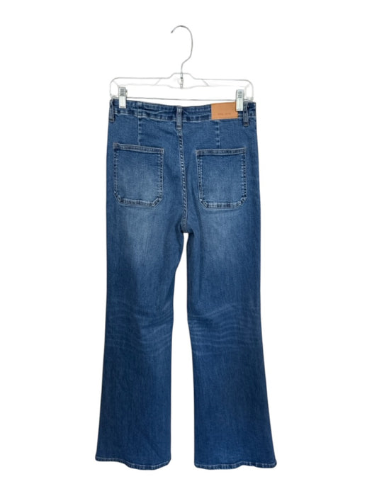 Dear John Size 27 Med Dark Wash Cotton Blend High Waist Button Fly Flare Jeans Med Dark Wash / 27