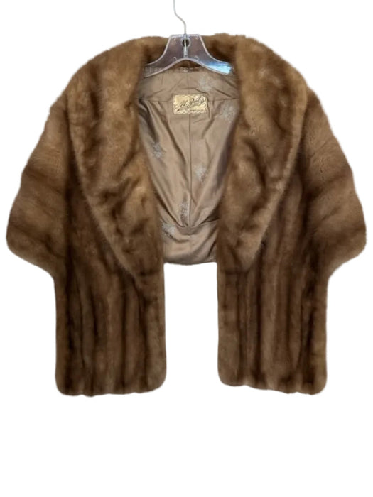 Brown Fur Lined Cropped Stole Brown / One Size