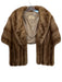 Brown Fur Lined Cropped Stole Brown / One Size