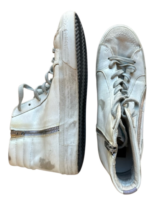 Golden Goose Shoe Size 40 White & Gray Leather & Suede High Top Sneakers White & Gray / 40