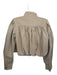 English Factory Size XS Tan Cotton Long Balloon Sleeve Cropped Buttons Jacket Tan / XS