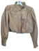 English Factory Size XS Tan Cotton Long Balloon Sleeve Cropped Buttons Jacket Tan / XS
