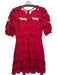 Milly Size 4 Red Polyester Lace Overlay Flowers Short Sleeve Dress Red / 4