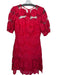Milly Size 4 Red Polyester Lace Overlay Flowers Short Sleeve Dress Red / 4