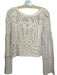 Zara Size S Cream Cotton Long Bell Sleeve Macrame Sweater Cream / S