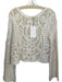Zara Size S Cream Cotton Long Bell Sleeve Macrame Sweater Cream / S