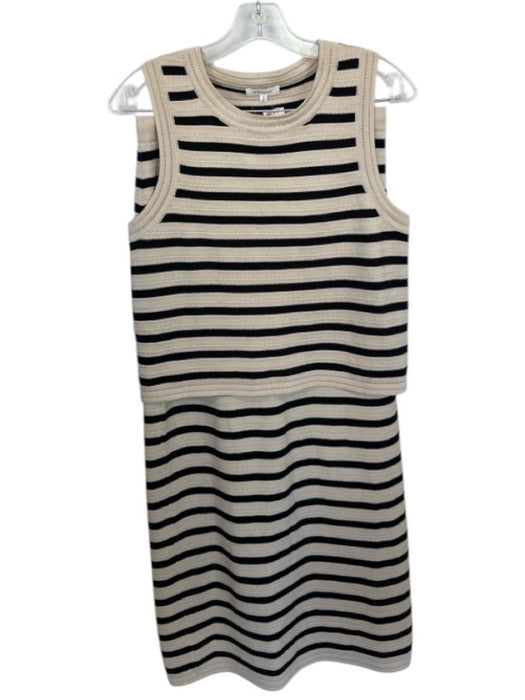 Z Supply Size S Tan & black Cotton Drawstring Striped Sleeveless Maxi Skirt Set Tan & black / S