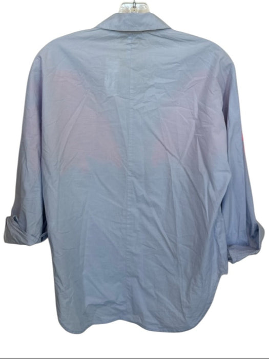 Essentiel Antwerp Size 32/XS Blue & Pink Cotton Long Sleeve Button Down Top Blue & Pink / 32/XS