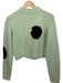 Tibi Size XS Mint & Black Wool Blend Long Sleeve Polka Dot Cropped Knit Sweater Mint & Black / XS