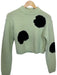 Tibi Size XS Mint & Black Wool Blend Long Sleeve Polka Dot Cropped Knit Sweater Mint & Black / XS