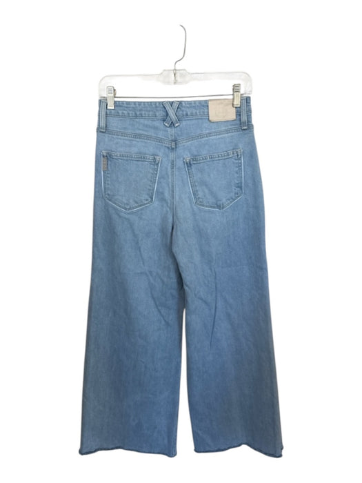 Paige Size 27 Light Wash Cotton Blend High Waist Wide Leg Raw Hem Jeans Light Wash / 27