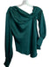 Jonathan Simkhai Size S Forest Green Acetate Long Sleeve Off Shoulder Top Forest Green / S
