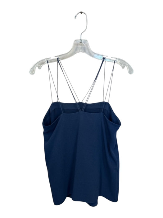 Tibi Size 2 Navy Triacetate Spaghetti Strap Square Neck Top Navy / 2