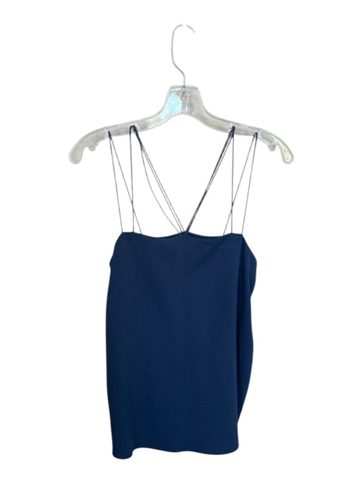 Tibi Size 2 Navy Triacetate Spaghetti Strap Square Neck Top Navy / 2
