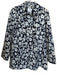 Tibi Size 2 Navy & white Cotton Long Sleeve Flowers Buttons Knee length Coat Navy & white / 2