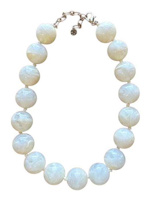 Cream Resin Round Beads Chunky Necklace Cream