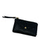 Louis Vuitton Black Leather Zip & Button Monogram Card holder Keychain Wallets Black