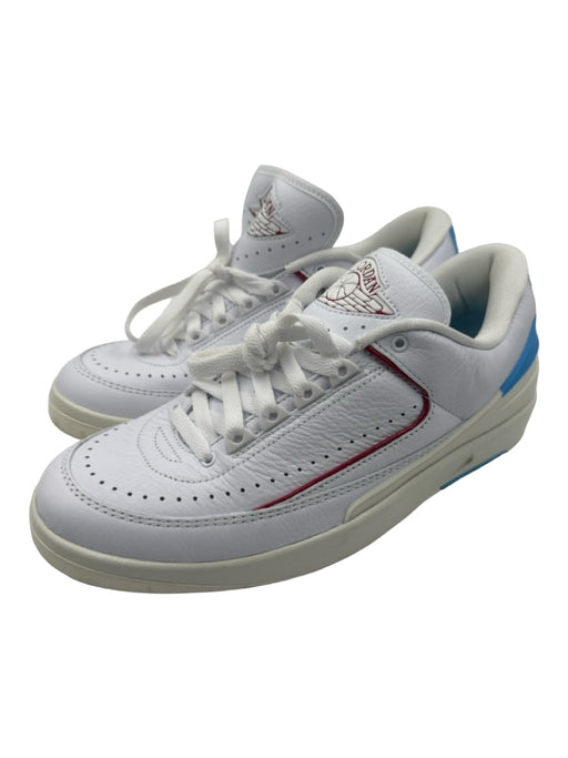 Nike Air Jordan Shoe Size 9.5 White, Blue, Red Leather Laces Low Rise Sneakers White, Blue, Red / 9.5