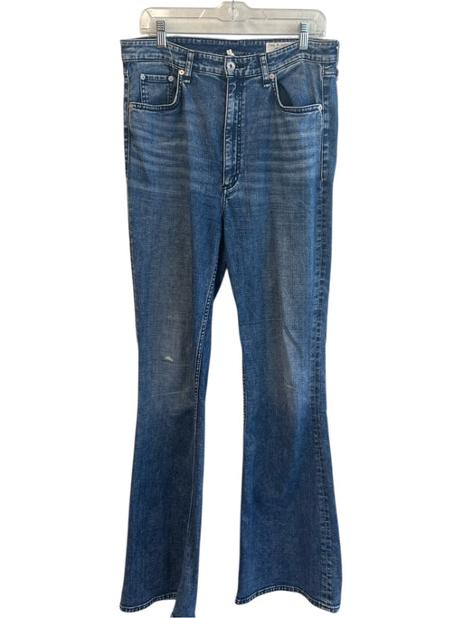 Rag & Bone Size 31 Medium Wash Cotton High Rise zip fly Whiskering Flare Jeans Medium Wash / 31