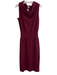 Elan Size L Maroon Acrylic Blend Knit Cowl Neck Sleeveless Gathered Waist Dress Maroon / L