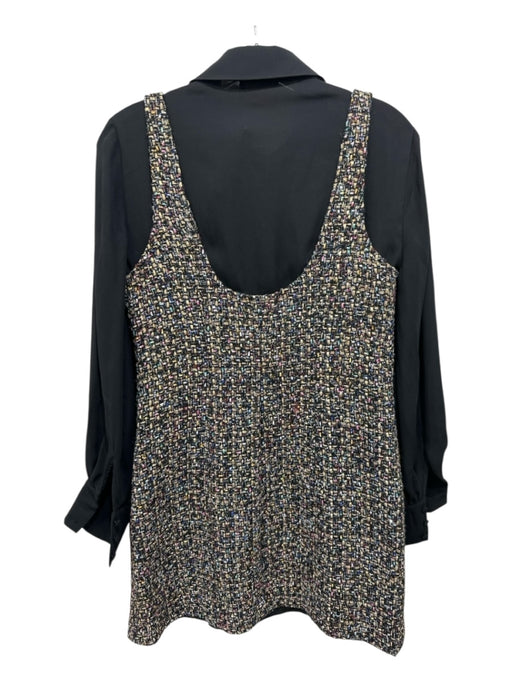 5a7 Cinq a Sept Size 2 Black, Gold, Multi Polyester Tweed Metallic Thread Dress Black, Gold, Multi / 2