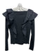 Veronica Beard Jeans Size S Black Cotton Ruffle Detail Square Neck Top Black / S