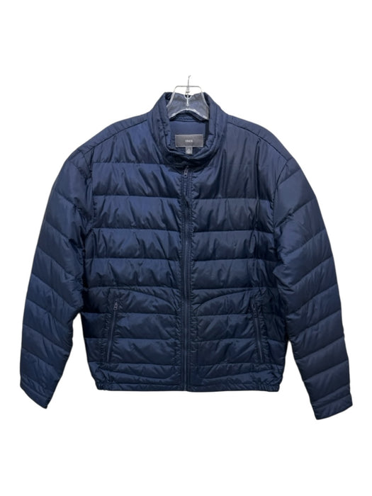 Vince Size L Navy Synthetic Puffer Zip UP Men's Jacket Navy / L
