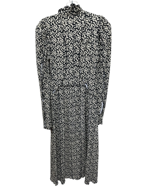 Sea New York Size S Black, Ivory, Red Nylon Asymmetrical Floral Print Dress Black, Ivory, Red / S