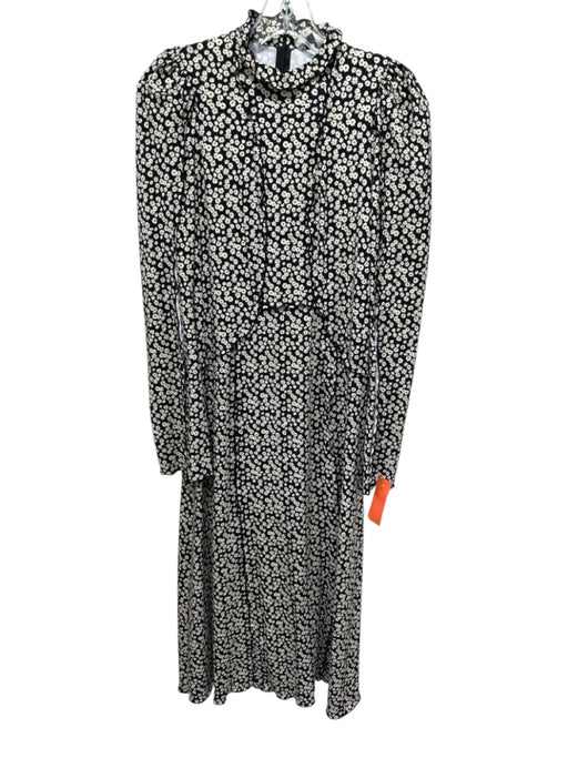 Sea New York Size S Black, Ivory, Red Nylon Asymmetrical Floral Print Dress Black, Ivory, Red / S