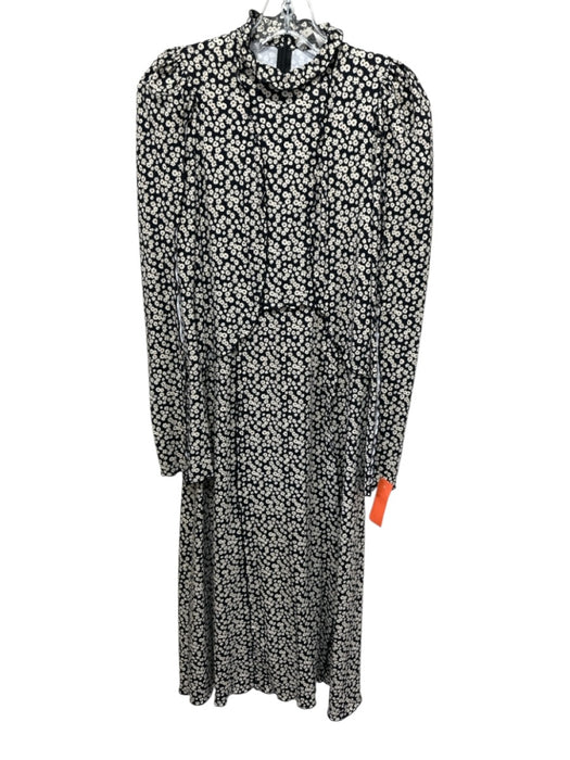 Sea New York Size S Black, Ivory, Red Nylon Asymmetrical Floral Print Dress Black, Ivory, Red / S