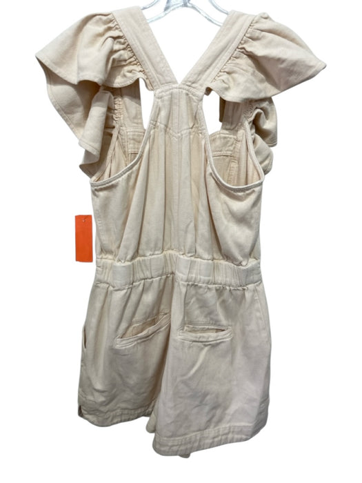 Sea New York Size 2 Light Orange Cotton Half Zip Cap Sleeve Ruffle Detail Dress Light Orange / 2