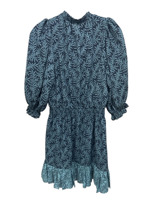 Joie Size S Navy Blue & Blue No Fabric Tag Abstract Floral Long Sleeve Dress Navy Blue & Blue / S