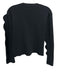Ulla Johnson Size S Black Viscose Scallop Detail Long Sleeve Cropped Sweater Black / S