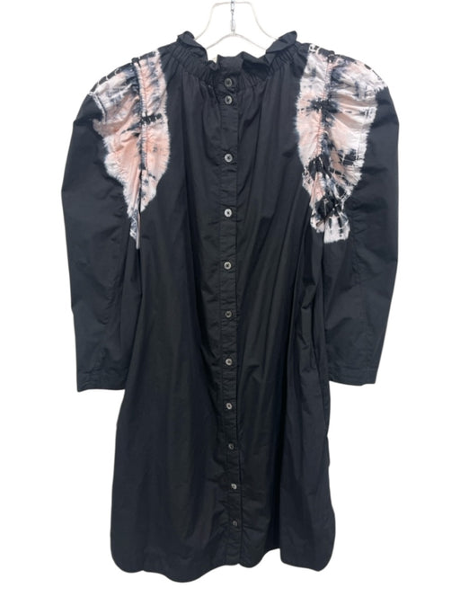 Sea New York Size 2 Black, Pink, White Cotton Long Sleeve Tie Dye Detail Dress Black, Pink, White / 2