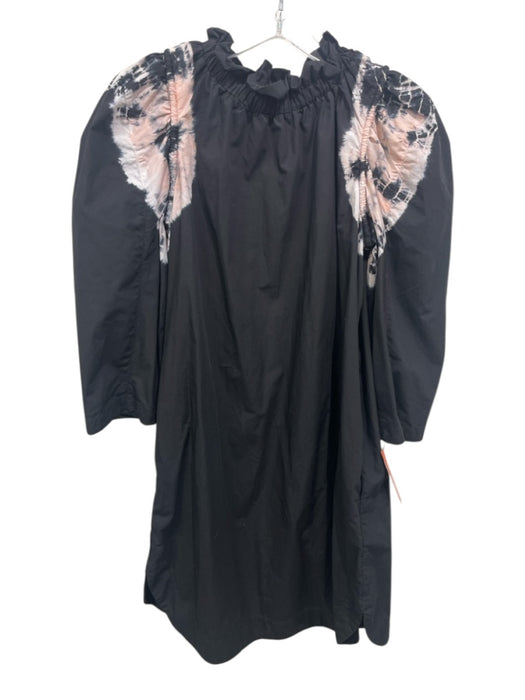 Sea New York Size 2 Black, Pink, White Cotton Long Sleeve Tie Dye Detail Dress Black, Pink, White / 2