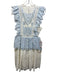 Self Portrait Size 4 Ivory & blue Cotton & Polyester Floral Eyelet Dress Ivory & blue / 4