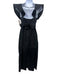 Johanna Ortiz Size 2 Black Cotton Cap Sleeve Stitch Detail Smocked Back Dress Black / 2