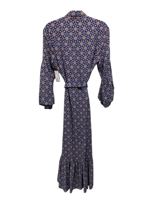 Misa Size XS blue, pink, multi Cotton & Rayon Abstract Print Button Up Dress blue, pink, multi / XS