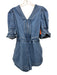 Sea New York Size 2 Medium Wash Cotton Denim Elastic Sleeve Open Back Dress Medium Wash / 2