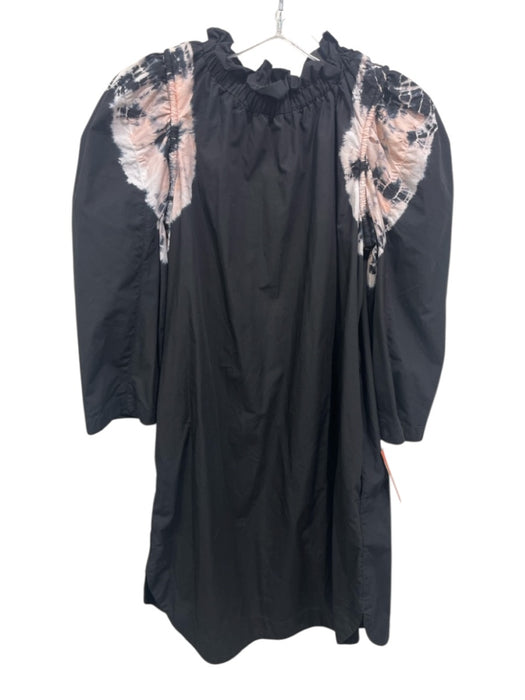 Sea New York Size 2 Black, Pink, White Cotton Long Sleeve Tie Dye Detail Dress Black, Pink, White / 2