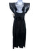 Johanna Ortiz Size 2 Black Cotton Cap Sleeve Stitch Detail Smocked Back Dress Black / 2