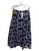 Frances Valentine Size S Navy, Pink, Blue Polyester Velvet Detail Abstract Skirt Navy, Pink, Blue / S