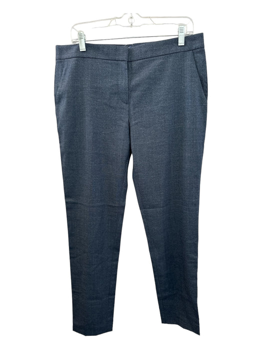 Theory Size 12 Grey Blue Wool Slacks Low Rise Straight Leg Pockets Pants Grey Blue / 12