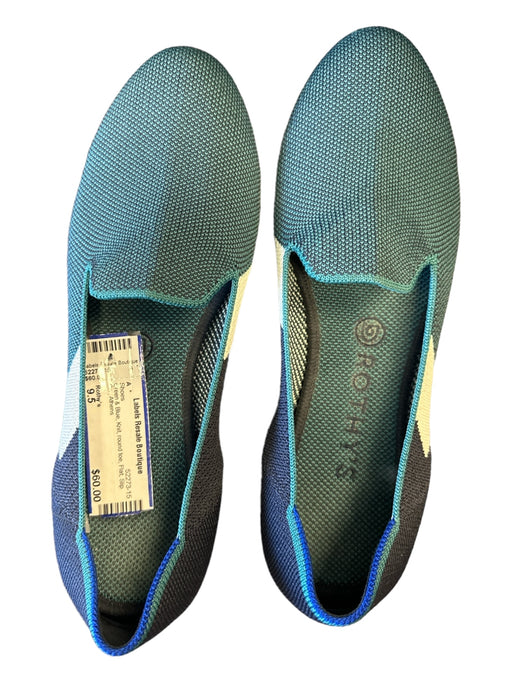 Rothy's Shoe Size 9.5 Green & Blue Knit round toe Flat Slip On Shoes Green & Blue / 9.5