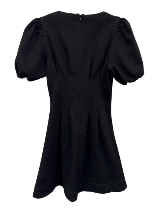 Hyacinth House Size XXS Black Cotton Blend Denim Short Puff Sleeve Dress Black / XXS
