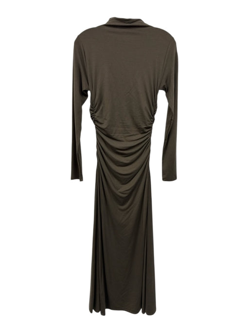 Reformation Size XS Army Green Lyocell blend Long Sleeve Mock Neck Dress Army Green / XS