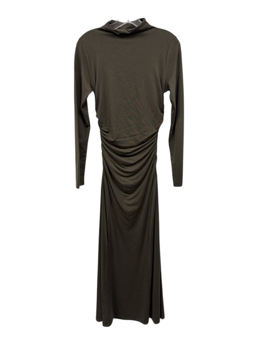 Reformation Size XS Army Green Lyocell blend Long Sleeve Mock Neck Dress Army Green / XS