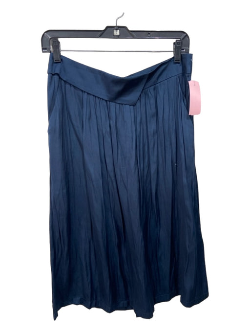 Ba&sh Size 1/Small dark blue Polyester Satin Back Zip Below the Knee Skirt dark blue / 1/Small