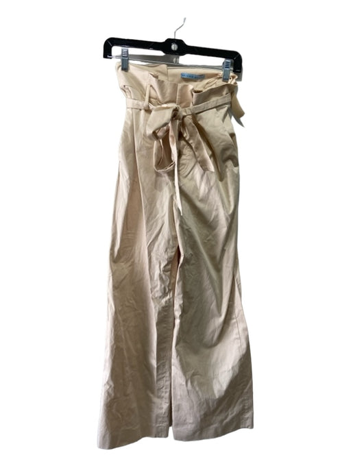 Antonio Melani Size 4 Light Tan Cotton Button Fly Wide Leg Paper Bag Waist Pants Light Tan / 4